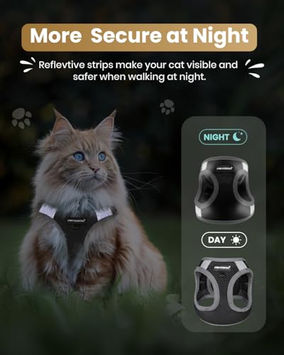Cat Harness XL (Black / XL(Chest 14-16"))