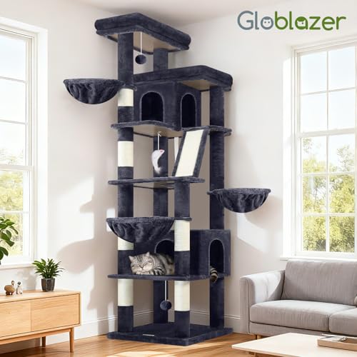 80in XXL Extra Large Corner Cat Tree Tower (80inch / Dark Grey)