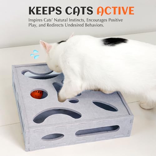 Felt Cat Puzzle Toy (Cat Puzzle Toy Box / Grey)