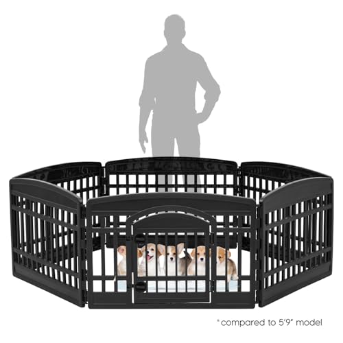 6 Panel Dog Playpen (6 Panel - 24" H / Black)
