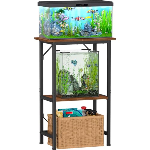 10 Gallon Fish Tank Stand (Rustic Brown / 10 Gal-2 Tier)