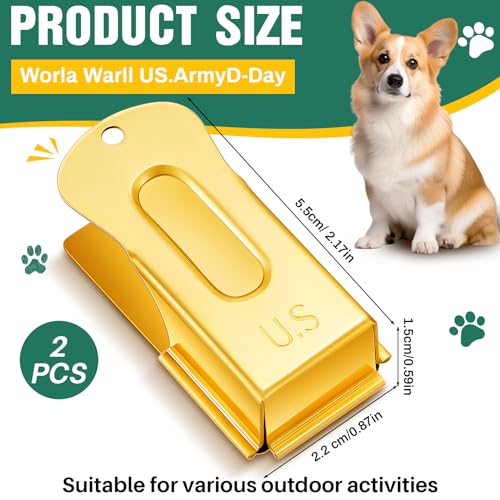 2 Pcs Dog Training Clicker Brass Cricket for Dogs Cats (Gold)