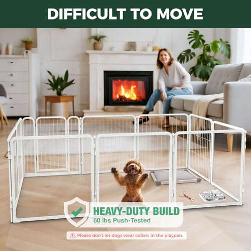 AuraSpace Pro Acrylic & Wire Mesh Indoor Dog Playpen (White / 24"H)
