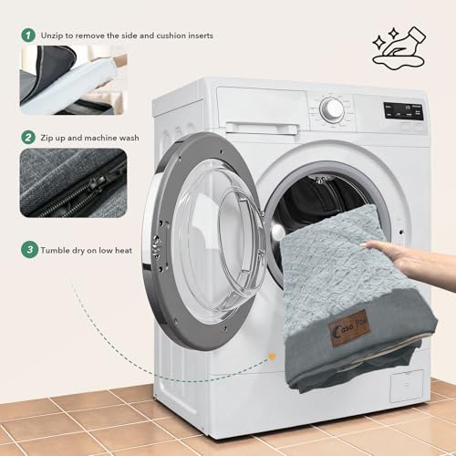 Orthopedic Washable Dog Bed for Extra Large Dogs (Grey / 45.0"L x 35.0"W x 8.5"Th)