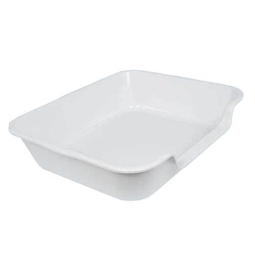 Extra Large Low Entry ABS Cat Litter Box (Large (Pack of 1) / Light Gray)