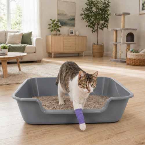 1 Pack of Extra Large Cat Litter Box (Large (Pack of 1) / Dark Gray)