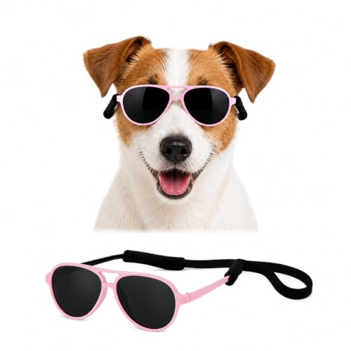 G029 Dog Pet Cat Aviator Pilot Sunglasses for Small to Medium Breed 12 (M, 12-25 lbs, Pink)