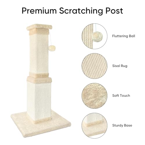 Cat Scratching Post for Indoor Cats (Beige)
