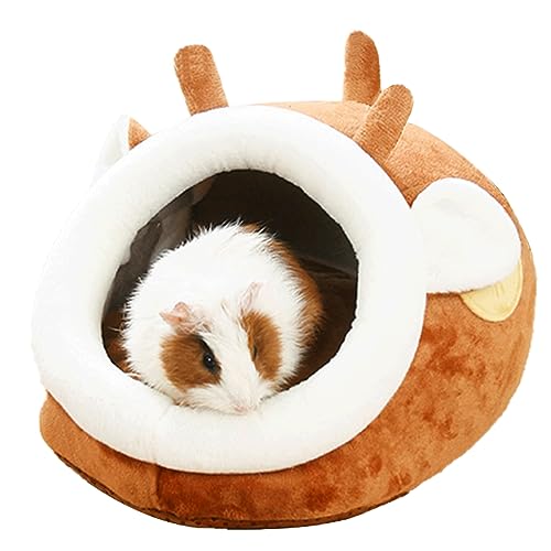 Guinea Pig Bed House & Hideout for Rat Bearded Dragon Hedgehog Ferret to Sleep and Hide (Large / 2.Sika deer)