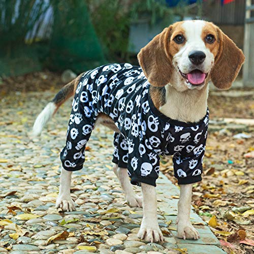 Dog Halloween Pajamas Puppy Onesies Small Dogs Soft Pjs Coat Cat Apparel Comfy Pet Christmas Clothes Outfit Doggie Bodysuit (XX-Large / Skulls)