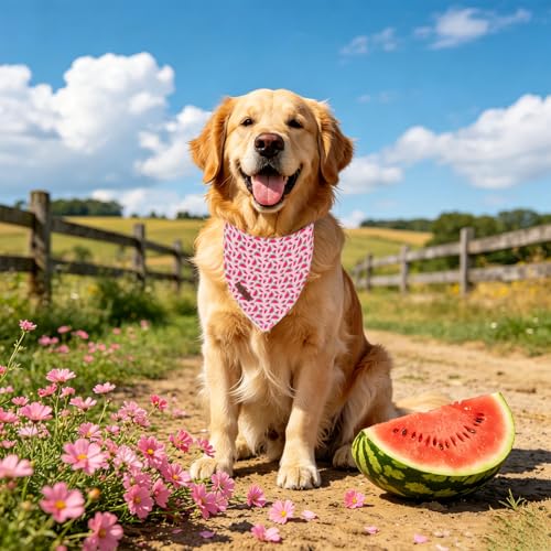 Summer Dog Bandana (Pink Watermelon / Small (Pack of 1))