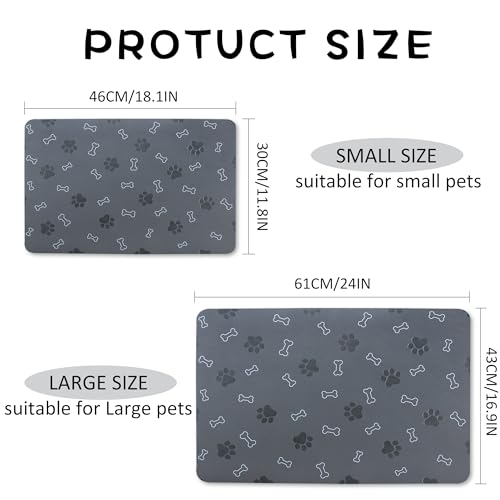 Pet Cat Dog Food Mat Non Slip Mat for Dog Water Bowl Mat Quick Dry Absorbent Cat Feeding Mat