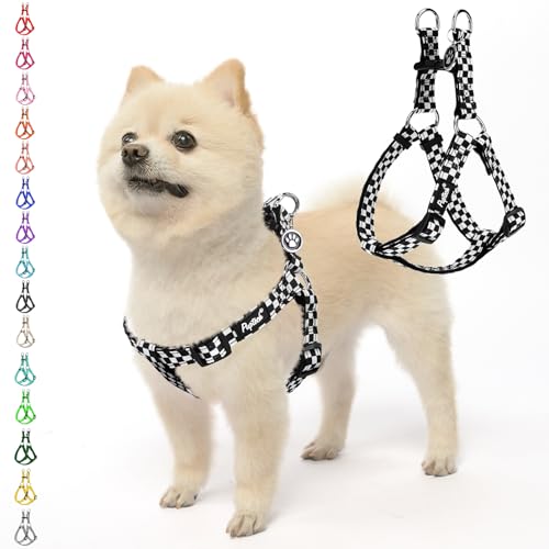 No Pull Dog Harness Small Sized Step (Black&White(Checkered) / Small)