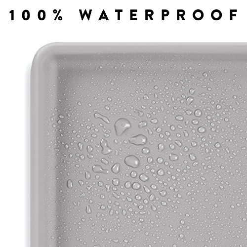 Premium Cat Food Mat (19"L x 11"W / Silver)