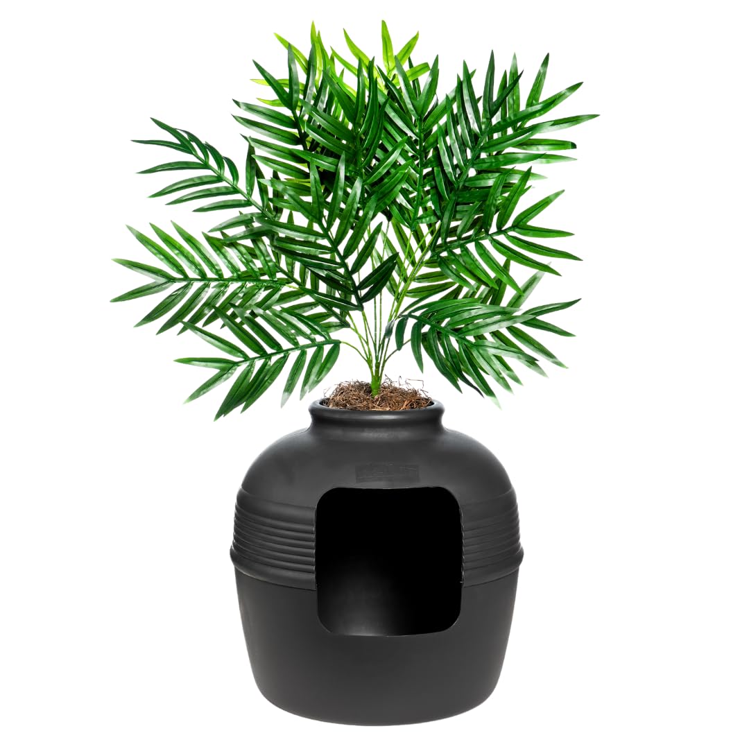 Original Hidden Litter Box Planter (Palm Plant / Base Kit / Charcoal Black)