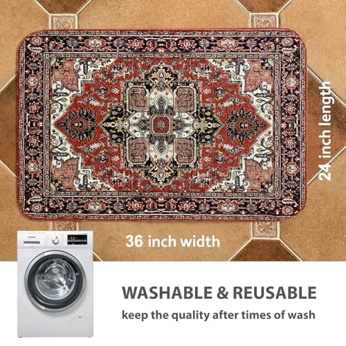 4PACK Washable Pee Pads for Dogs (24x36 Inch (Pack of 4) / Red/Rect)