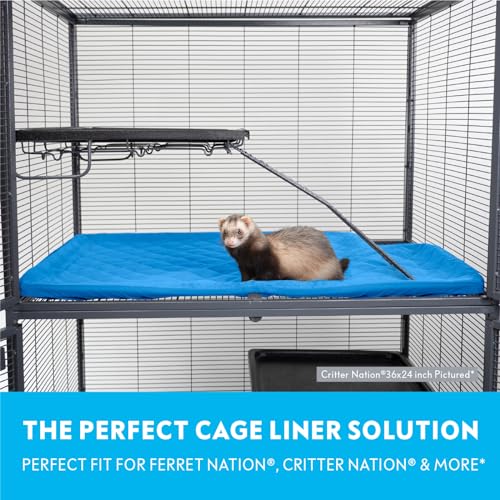 Fitted Fleece Top Pan Liner for Critter Nation Cage (Blue / Top Pan Liner)