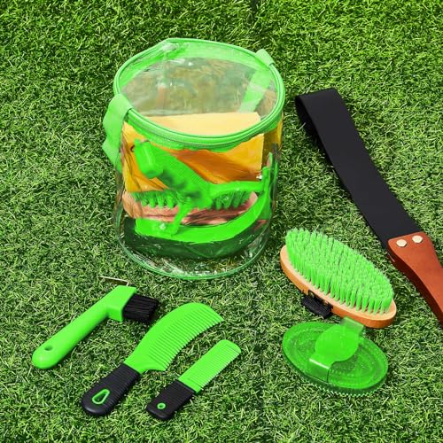 9 Pcs Horse Grooming Kit Tack Room Supplies (Cute / Green)