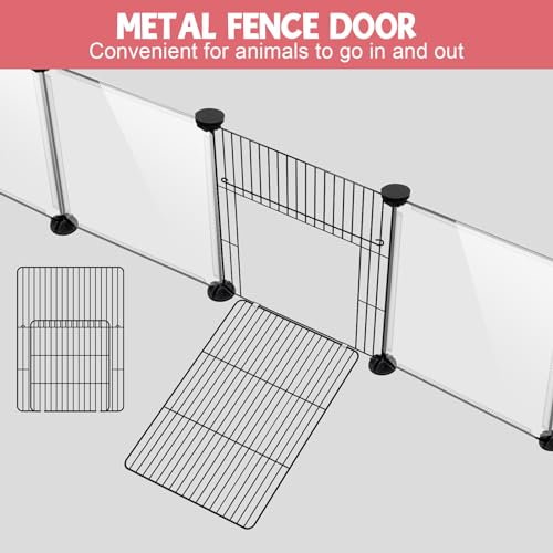 20 Panels Small Animals Playpen (20 Panels- 48"L x 24"W x 16"H / Transparent)