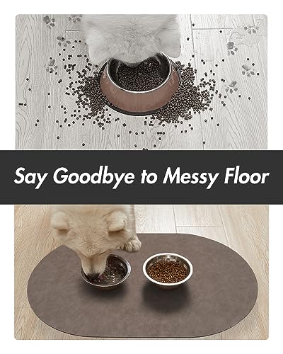 Absorbent Dog Food Mat (Brown / 12"x19")