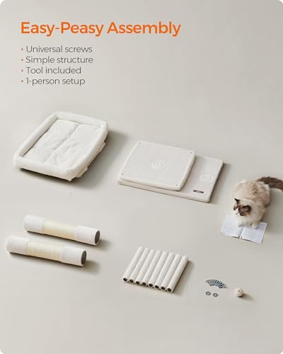 Cat Tree 40.6 (XL (26.8"L x 18.9"W x 40.6"H) / Cream White)