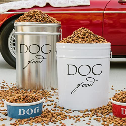 Classic Silver Dog Food Storage Canister (Silver & Black)