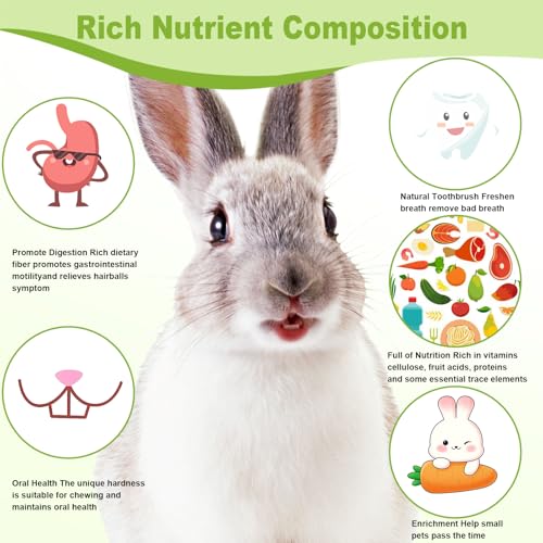 100PCS Timothy Hay Sticks for Rabbits Guinea Pigs Chinchillas Chew Treats