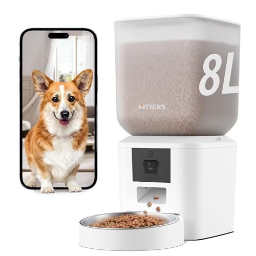 Automatic Dog & Cat Feeder with Camera & WiFi (Pure White)