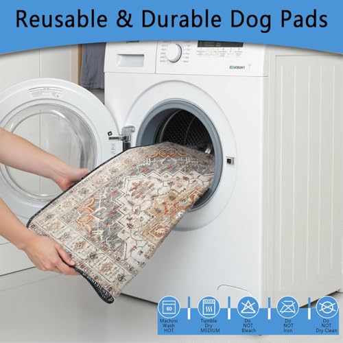 Washable Pee Pads for Dogs 2 Pack (48"x48"(2 Pack) / E Brown)
