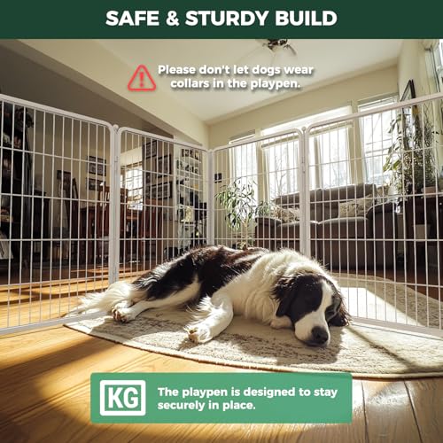 Homeplus Indoor Dog Playpen with Divider Connectors (White / 40"H)