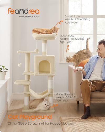 Cat Tree 44.1 (44.1 Inches / Beige)