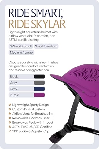 Skylar Horse Riding Helmet Equestrian Women (Purple / Medium-Large)