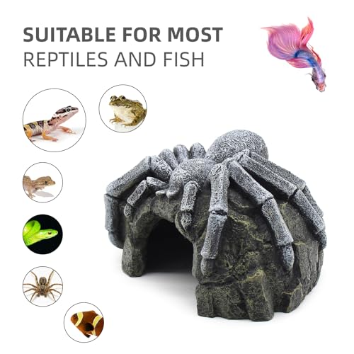 Reptile Rock Cave Hideouts Terrarium Habitat Decor Gecko Tank Accessories for Fish (Type-C)