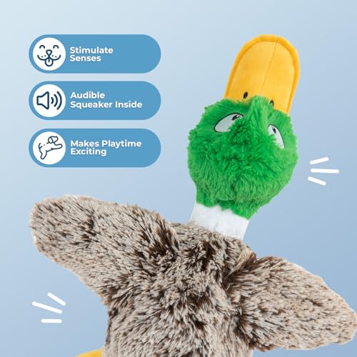 Interactive Squeaky Dog Chew Toy (Mallard Duck (Gray) / Small)
