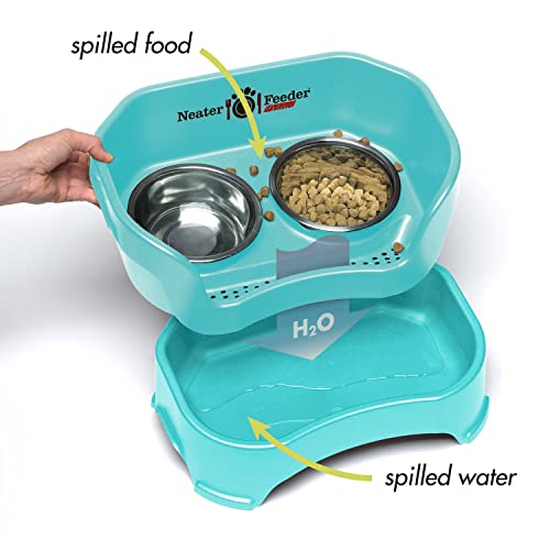 Neater Feeder Deluxe Mess (Small + Standard Bowl / Aquamarine)