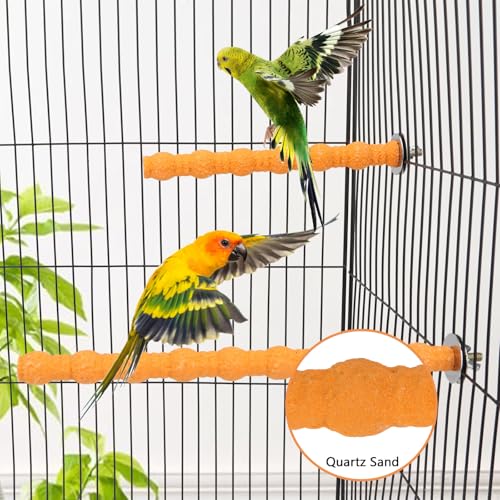 Wood Perch Stand Bird Cage Paw Beak Grinding Stick (Orange)