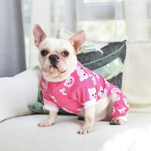 Dog Halloween Pajamas Puppy Onesies Small Dogs Soft Pjs Coat Cat Apparel Comfy Pet Christmas Clothes Outfit Doggie Bodysuit (XX-Large / A04-Pink pig)