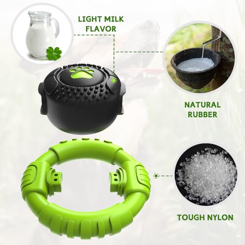Dog Toys for Aggressive Chewers Large Medium Small Breed Indestructible (Grass Green / Medium)