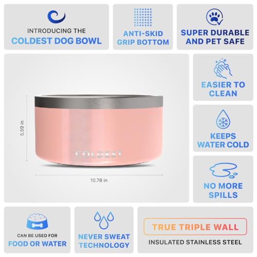 Coldest Dog Bowl (200 oz / Forever Pink Glitter)