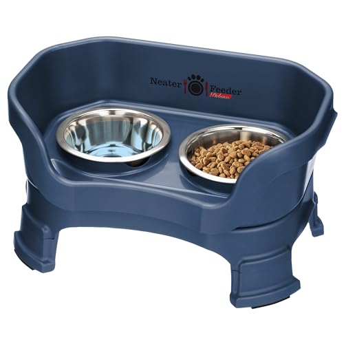 Neater Feeder Deluxe Mess (Cat + Standard Bowl / Dark Blue)