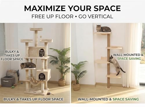 Wall Mounted Cat Tree (wood)