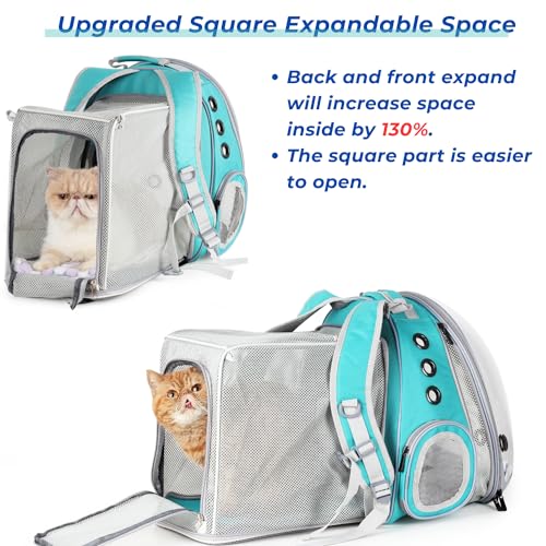 Expandable Bubble Cat Carrier Backpack (Dual Expandable-Green)
