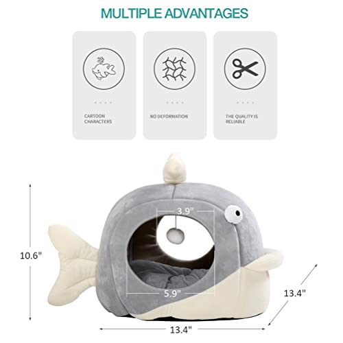Cat Beds for Indoor Cats (Dolphin Gray / M)