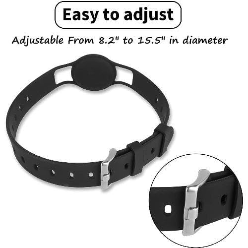 SaharaCase Silicone Dog Collar for Apple AirTag (Black)