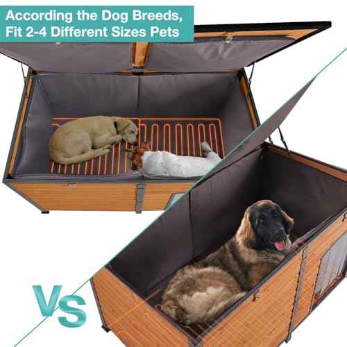 59" Extra Large Outdoor Dog House with Insulated Liner