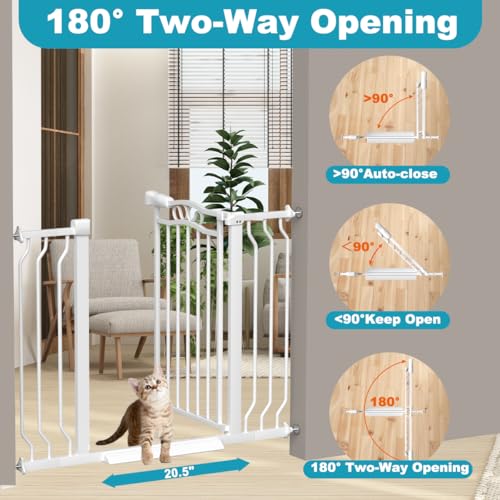 Extra Wide Baby Gate for Doorways 53.1" (White / 53.1"-62.6")