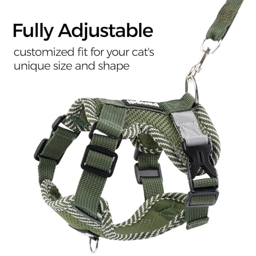 Cat Harness and Leash Set (Dark Green / Large)