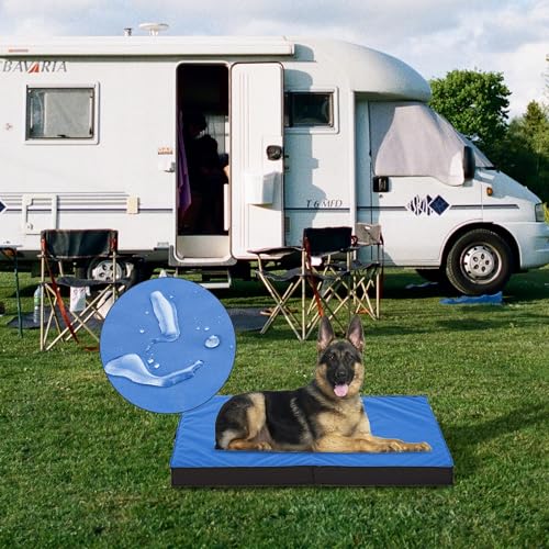 Outdoor Dog Bed for Large Dogs (Large / Navy Blue)
