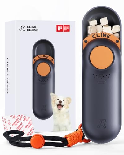 2-in-1 Dog Clicker for Training with Treat Storage, Black