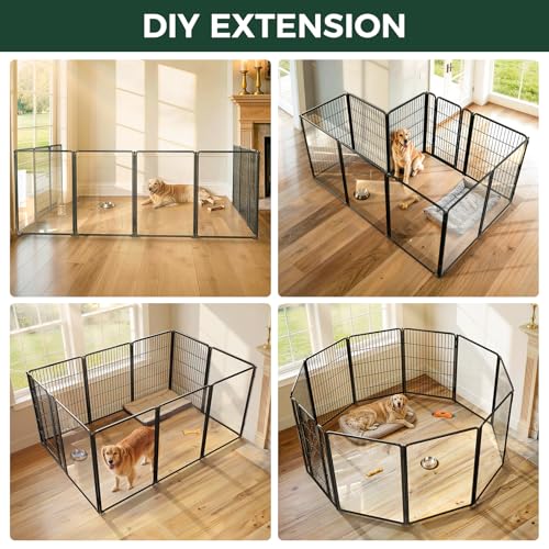 AuraSpace Pro Acrylic & Wire Mesh Indoor Dog Playpen (Black / 40"H)